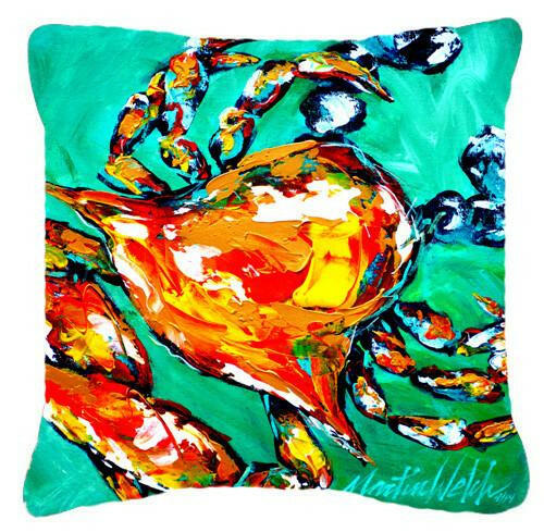 Crab Canvas Fabric Decorative Pillow MW1142PW1414 by Caroline&#39;s Treasures