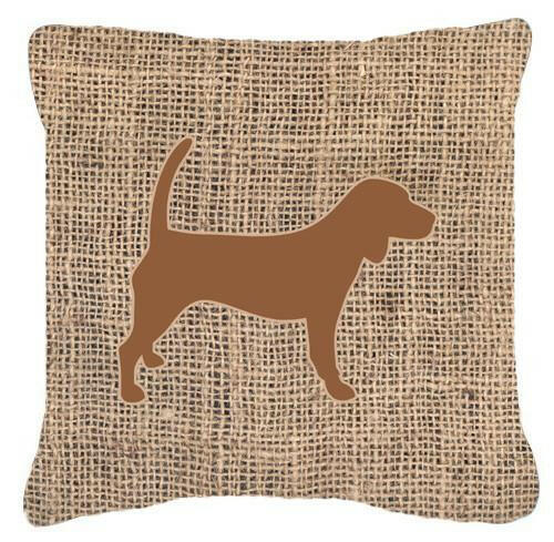 Beagle Burlap and Brown   Canvas Fabric Decorative Pillow BB1087 - the-store.com