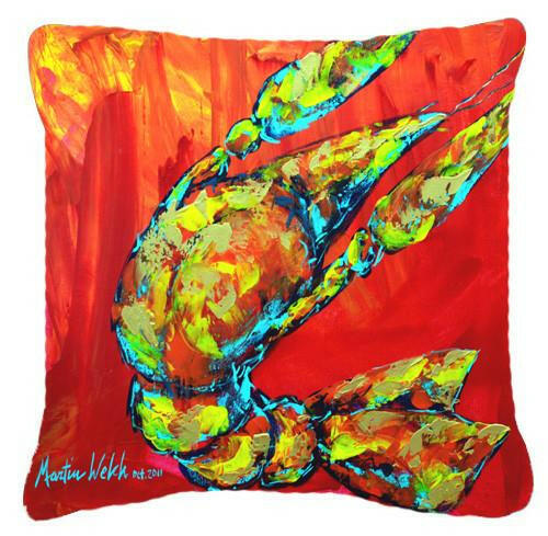 Crawfish Hot Craw Canvas Fabric Decorative Pillow MW1134PW1414 by Caroline&#39;s Treasures