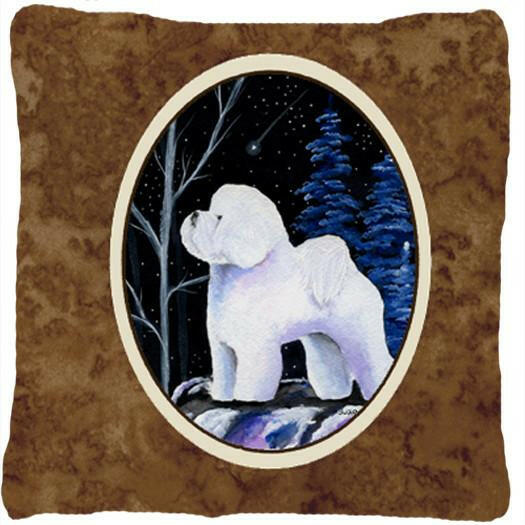 Starry Night Bichon Frise Decorative   Canvas Fabric Pillow by Caroline&#39;s Treasures
