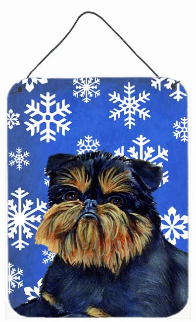 Brussels Griffon Winter Snowflakes Holiday Wall or Door Hanging Prints by Caroline&#39;s Treasures