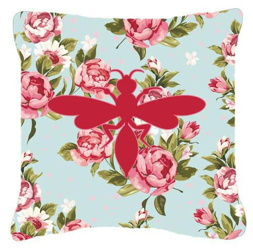 Wasp Shabby Chic Blue Roses   Canvas Fabric Decorative Pillow BB1054 - the-store.com