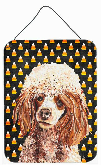 Red Miniature Poodle Candy Corn Halloween Wall or Door Hanging Prints SC9651DS1216 by Caroline's Treasures
