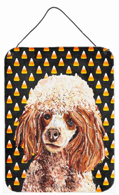 Red Miniature Poodle Candy Corn Halloween Wall or Door Hanging Prints SC9651DS1216 by Caroline's Treasures