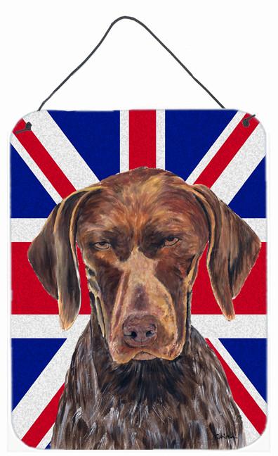 German Shorthaired Pointer with English Union Jack British Flag Wall or Door Hanging Prints SC9852DS1216 by Caroline&#39;s Treasures