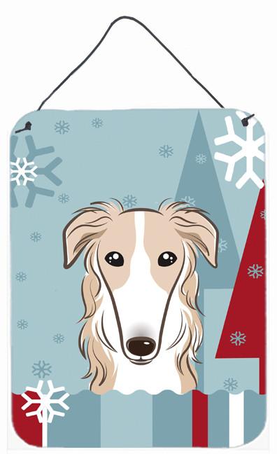 Winter Holiday Borzoi Wall or Door Hanging Prints BB1724DS1216 by Caroline&#39;s Treasures