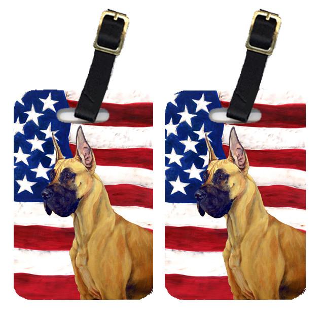 Pair of USA American Flag with Great Dane Luggage Tags LH9025BT by Caroline&#39;s Treasures