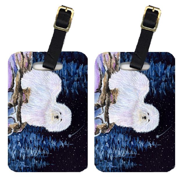 Starry Night Coton de Tulear Luggage Tags Pair of 2 by Caroline's Treasures