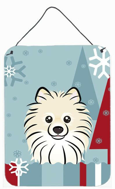 Caroline's Treasures Winter Holiday Pomeranian Wall or Door Hanging Prints BB1703DS1216
