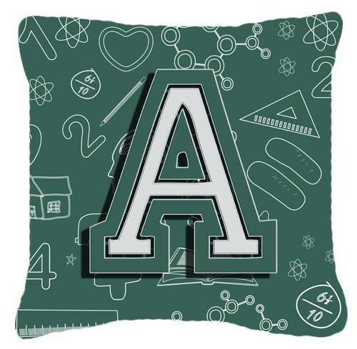 Letter A Back to School Initial Canvas Fabric Decorative Pillow CJ2010-APW1414 by Caroline&#39;s Treasures