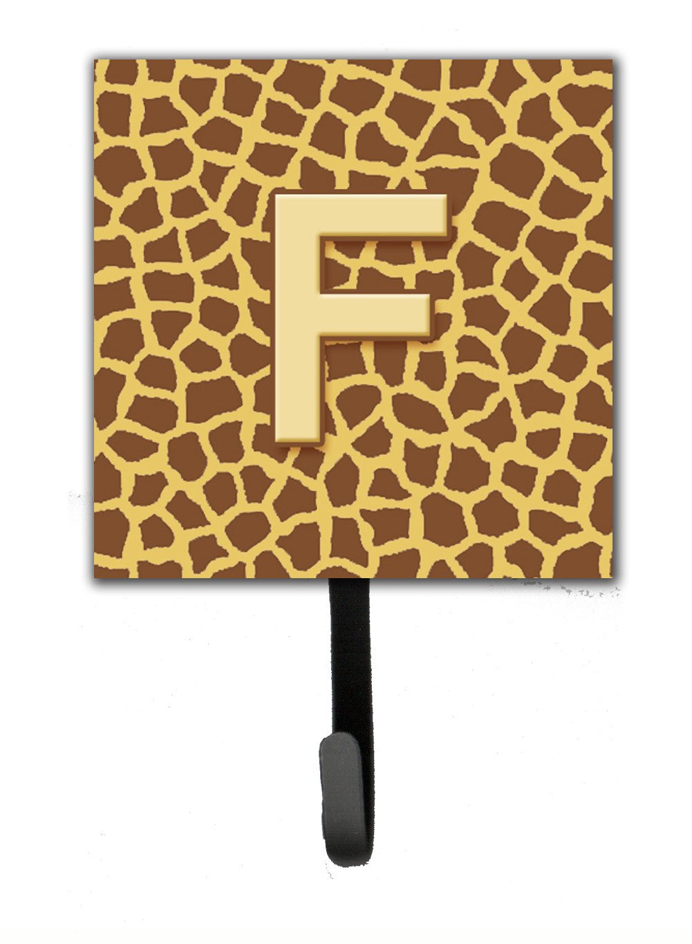Letter F Initial Monogram - Giraffe Leash Holder or Key Hook by Caroline's Treasures