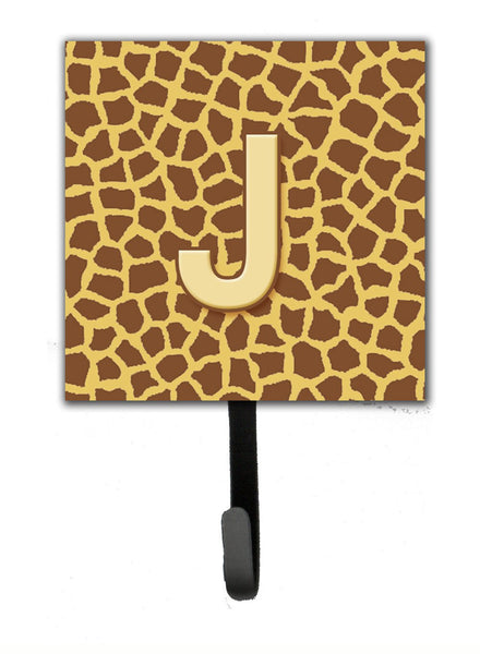 Letter J Initial Monogram - Giraffe Leash Holder or Key Hook by Caroline's Treasures