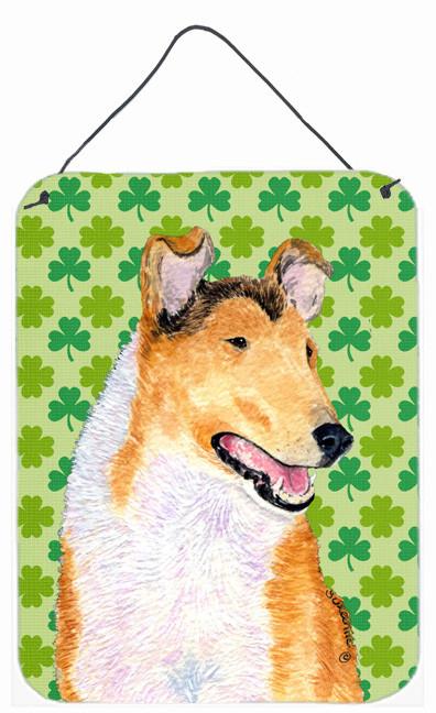 Collie Smooth St. Patrick&#39;s Day Shamrock Portrait Wall or Door Hanging Prints by Caroline&#39;s Treasures