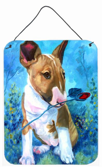 Bull Terrier Rose for Mom Wall or Door Hanging Prints 7339DS1216 by Caroline&#39;s Treasures