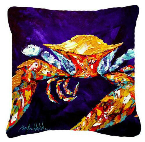 Crab The Right Stuff  Canvas Fabric Decorative Pillow MW1127PW1414 by Caroline&#39;s Treasures
