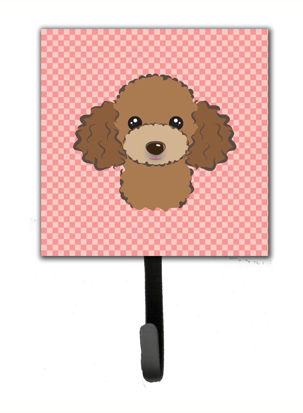 Checkerboard Pink Chocolate Brown Poodle Leash or Key Holder BB1256SH4 by Caroline&#39;s Treasures