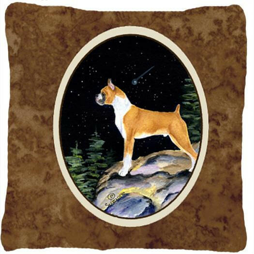 Starry Night Boxer Decorative   Canvas Fabric Pillow by Caroline&#39;s Treasures