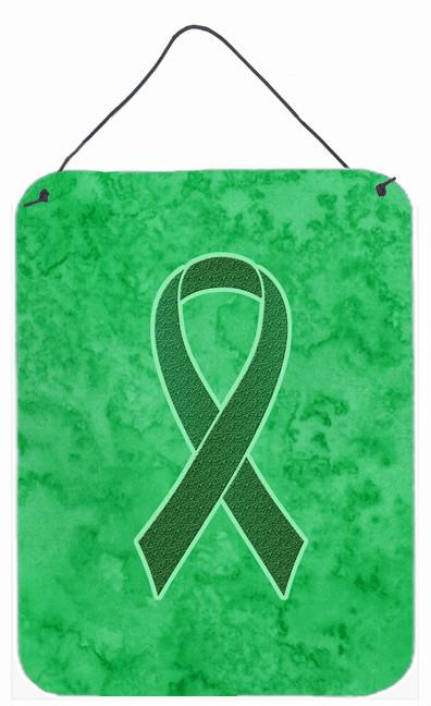 Kelly Green Ribbon for Kidney Cancer Awareness Wall or Door Hanging Prints AN1220DS1216 by Caroline&#39;s Treasures