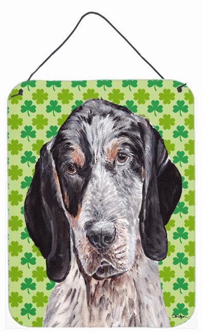 Blue Tick Coonhound Lucky Shamrock St. Patrick&#39;s Day Wall or Door Hanging Prints SC9721DS1216 by Caroline&#39;s Treasures