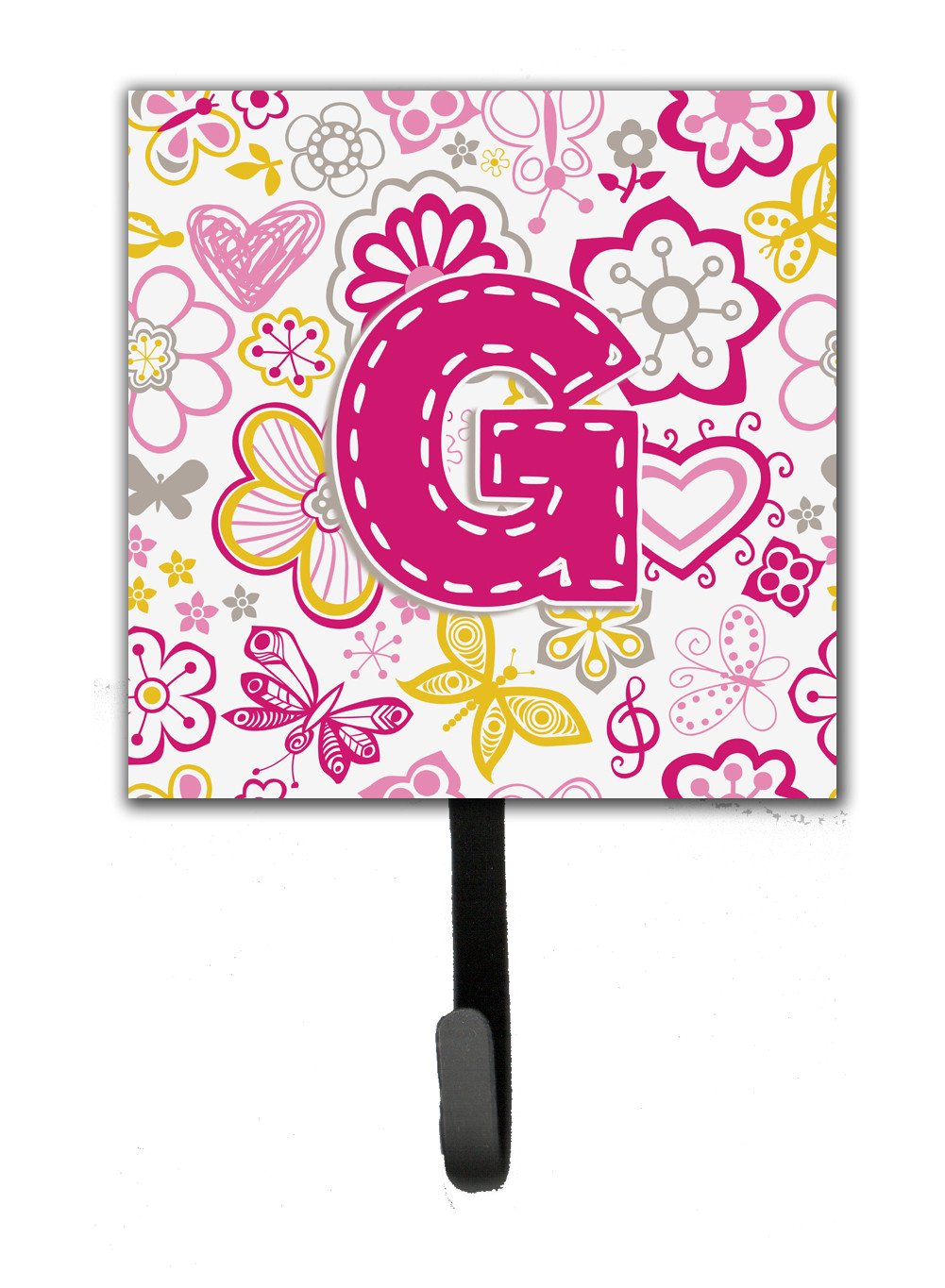 Letter G Flowers and Butterflies Pink Leash or Key Holder CJ2005-GSH4 by Caroline&#39;s Treasures
