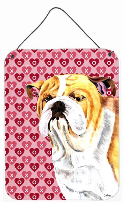 Bulldog English Hearts Love and Valentine&#39;s Day Wall or Door Hanging Prints by Caroline&#39;s Treasures