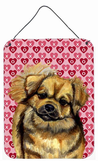 Tibetan Spaniel Hearts Love and Valentine&#39;s Day Wall or Door Hanging Prints by Caroline&#39;s Treasures