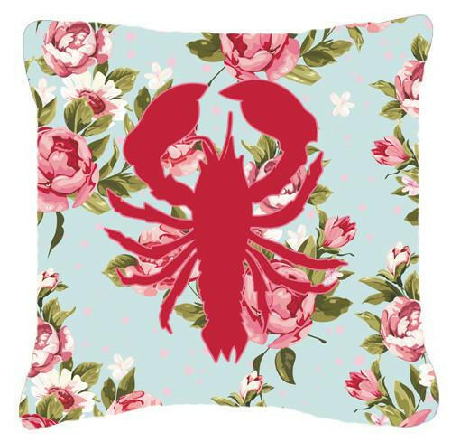 Lobster Shabby Chic Blue Roses   Canvas Fabric Decorative Pillow BB1015 - the-store.com