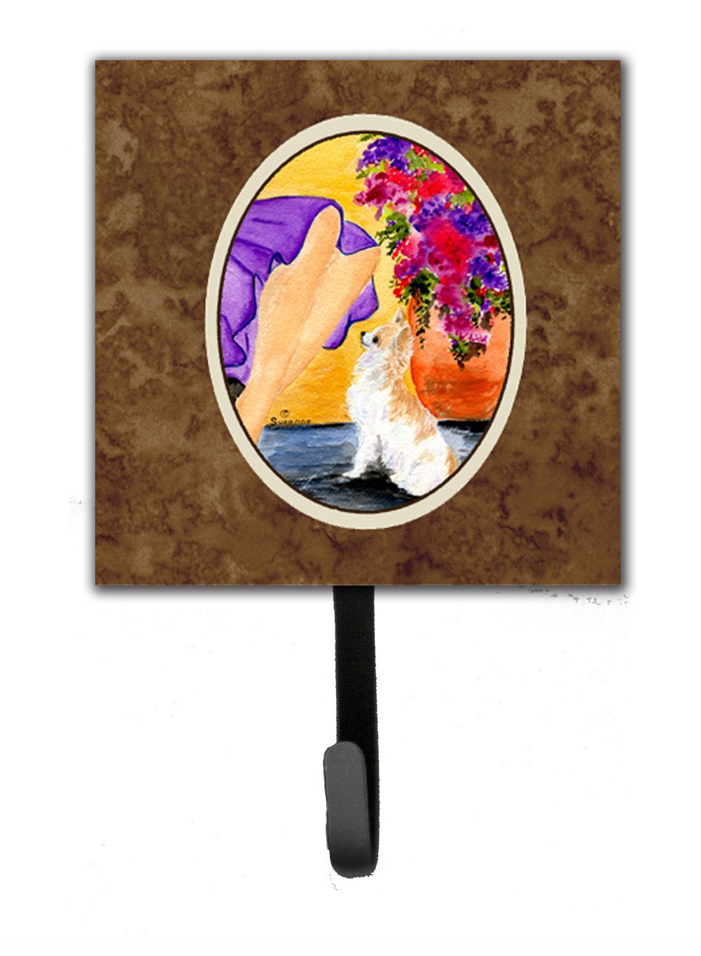 Lady with her Chihuahua Leash Holder or Key Hook by Caroline&#39;s Treasures