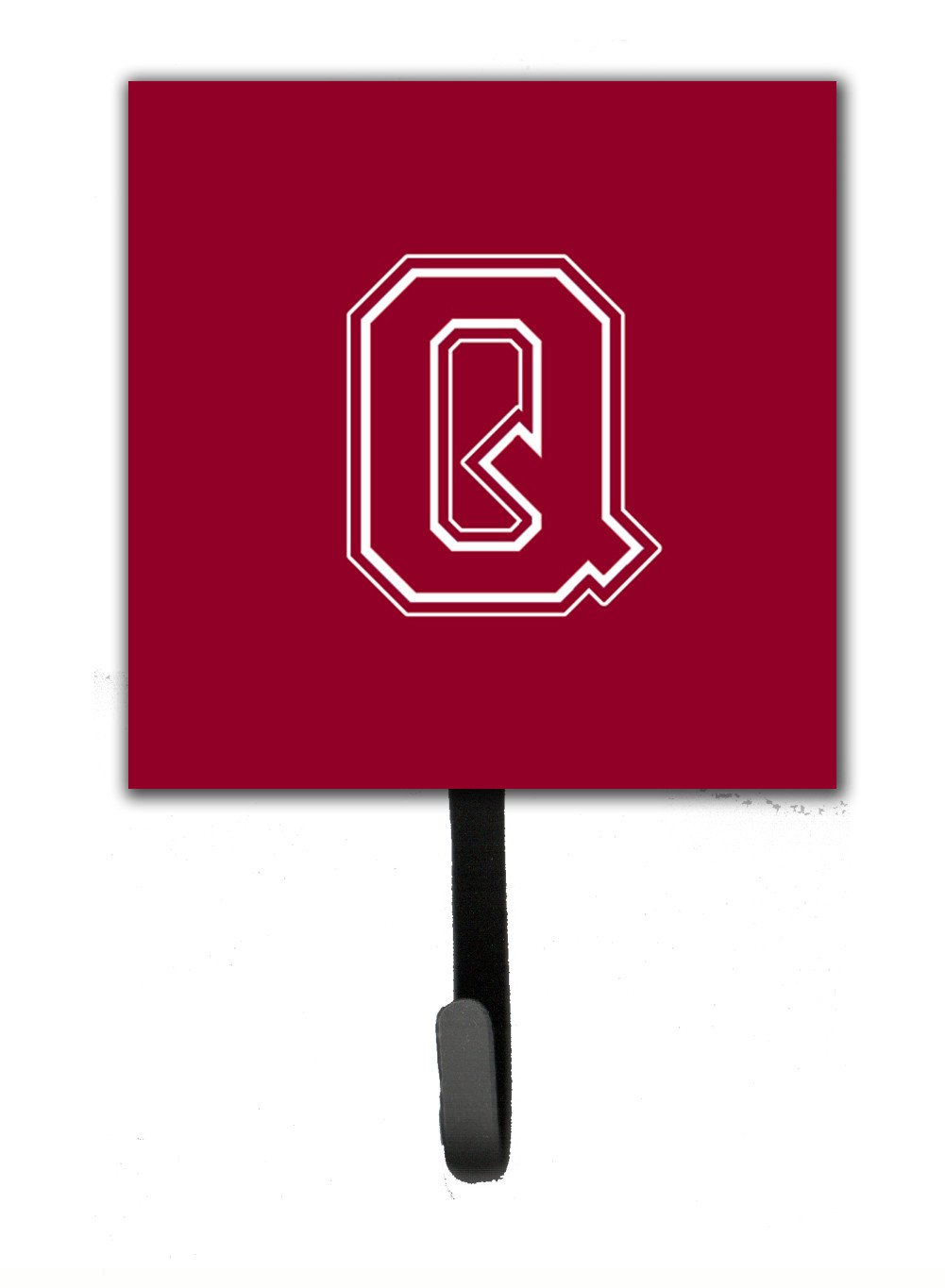 Letter Q Initial Monogram - Maroon and White Leash Holder or Key Hook by Caroline&#39;s Treasures