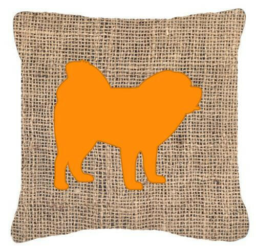 Chow Chow Burlap and Orange   Canvas Fabric Decorative Pillow BB1106 - the-store.com