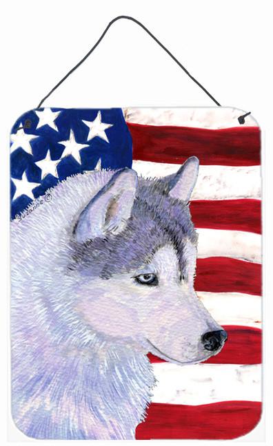 USA American Flag with Siberian Husky Wall or Door Hanging Prints by Caroline&#39;s Treasures