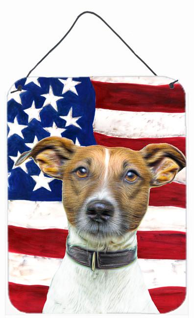 USA American Flag with Jack Russell Terrier Wall or Door Hanging Prints KJ1155DS1216 by Caroline&#39;s Treasures