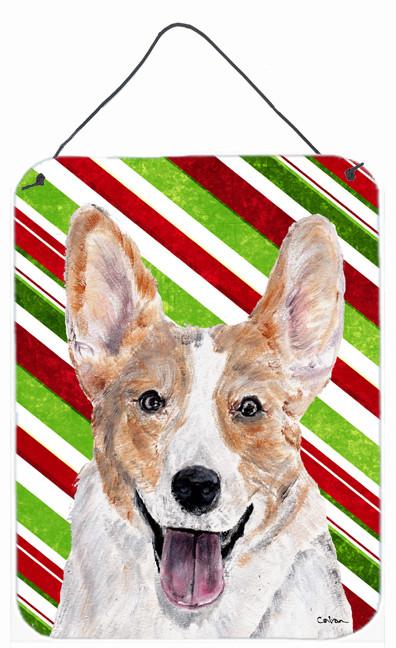 Cardigan Corgi Candy Cane Christmas Wall or Door Hanging Prints SC9792DS1216 by Caroline&#39;s Treasures