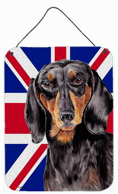 Dachshund with English Union Jack British Flag Wall or Door Hanging Prints SC9820DS1216 by Caroline&#39;s Treasures