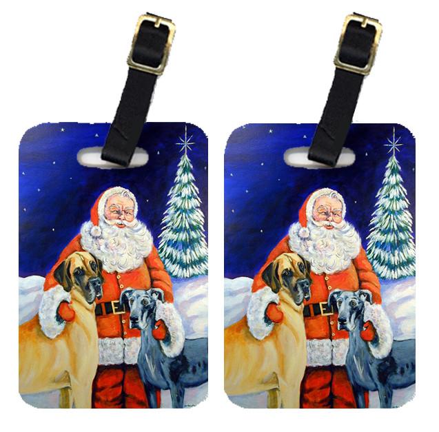 Santa Claus with Great Dane Luggage Tags Pair of 2 by Caroline&#39;s Treasures