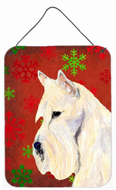 Scottish Terrier Red Snowflakes Holiday Christmas Wall or Door Hanging Prints by Caroline's Treasures