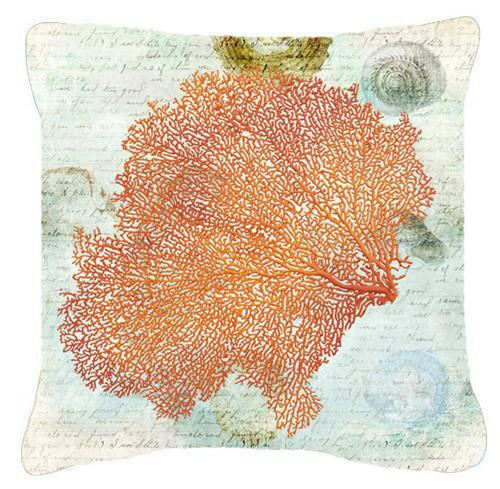 Coral Pink   Canvas Fabric Decorative Pillow by Caroline's Treasures