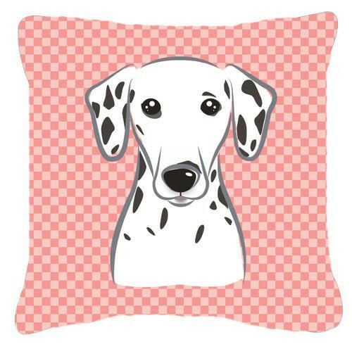 Checkerboard Pink Dalmatian Canvas Fabric Decorative Pillow BB1210PW1414 - the-store.com
