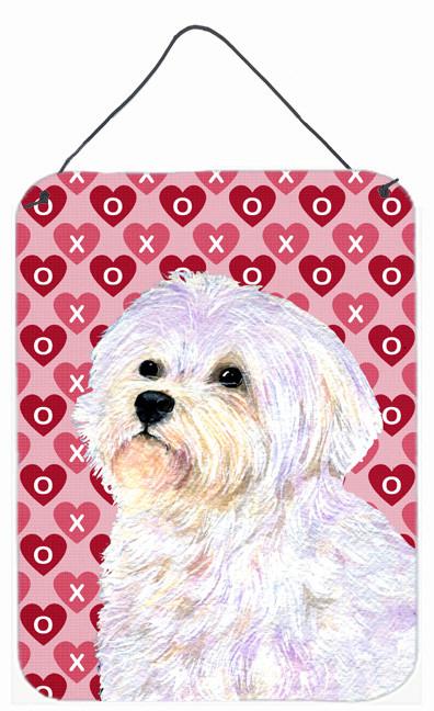 Maltese Hearts Love and Valentine&#39;s Day Portrait Wall or Door Hanging Prints by Caroline&#39;s Treasures
