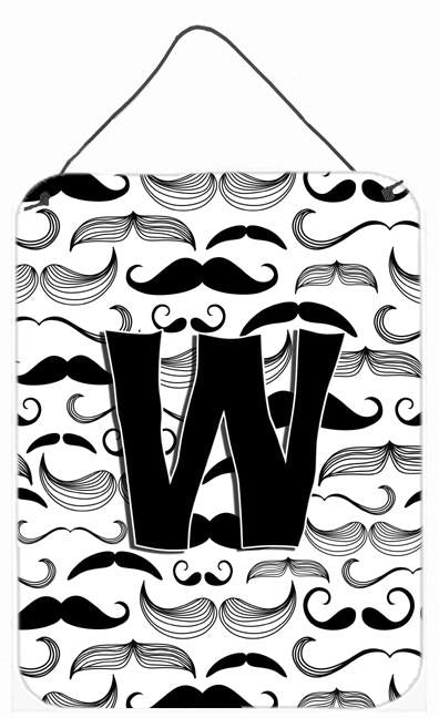 Letter W Moustache Initial Wall or Door Hanging Prints CJ2009-WDS1216 by Caroline&#39;s Treasures
