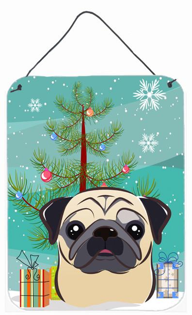 Christmas Tree and Fawn Pug Wall or Door Hanging Prints BB1634DS1216 by Caroline&#39;s Treasures