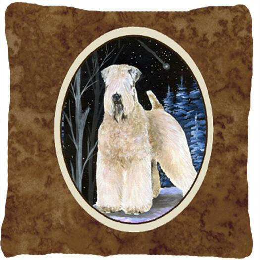Starry Night Wheaten Terrier Soft Coated Decorative   Canvas Fabric Pillow by Caroline&#39;s Treasures