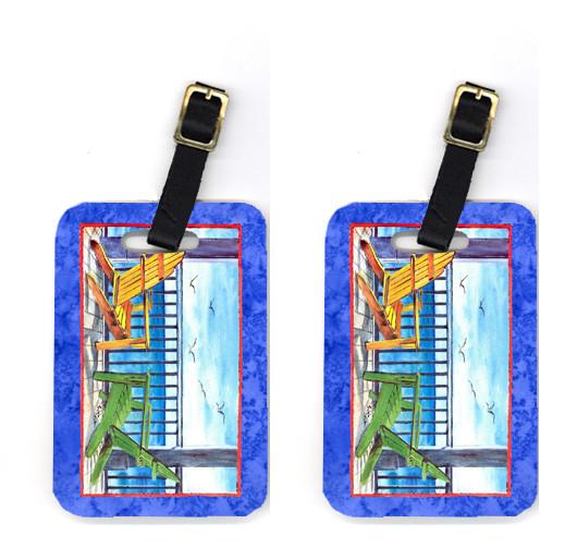 Pair of Adirondack Chairs Blue Luggage Tags by Caroline's Treasures