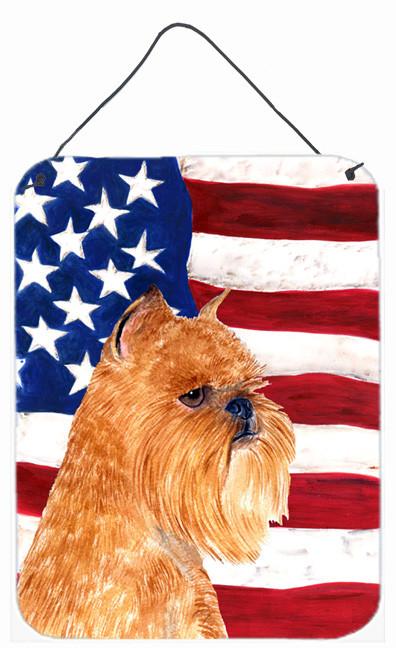 USA American Flag with Brussels Griffon Wall or Door Hanging Prints by Caroline&#39;s Treasures