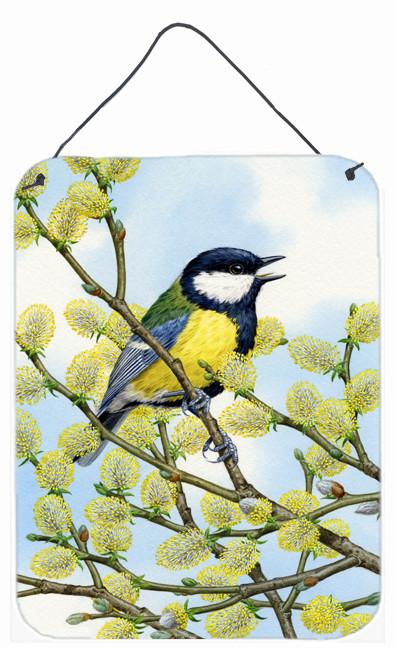 Eurasian Blue Tit on a branch Wall or Door Hanging Prints ASA2156DS1216 by Caroline&#39;s Treasures