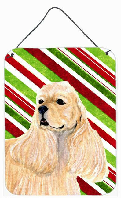 Cocker Spaniel Candy Cane Holiday Christmas Wall or Door Hanging Prints by Caroline&#39;s Treasures