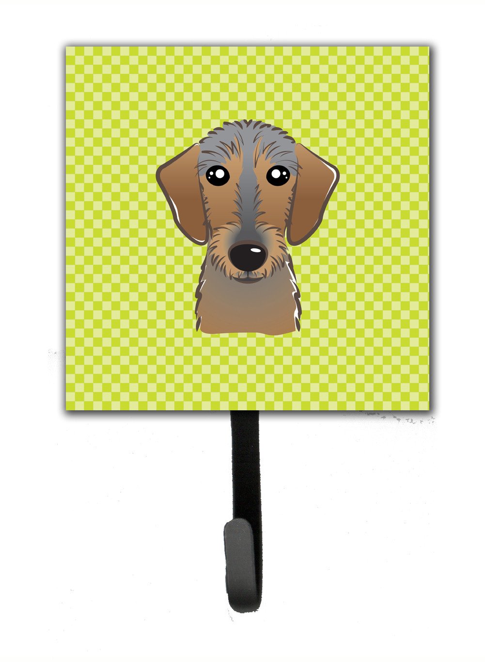 Checkerboard Lime Green Wirehaired Dachshund Leash or Key Holder BB1295SH4 by Caroline&#39;s Treasures