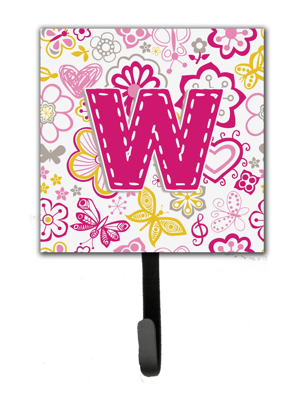 Letter W Flowers and Butterflies Pink Leash or Key Holder CJ2005-WSH4 by Caroline&#39;s Treasures