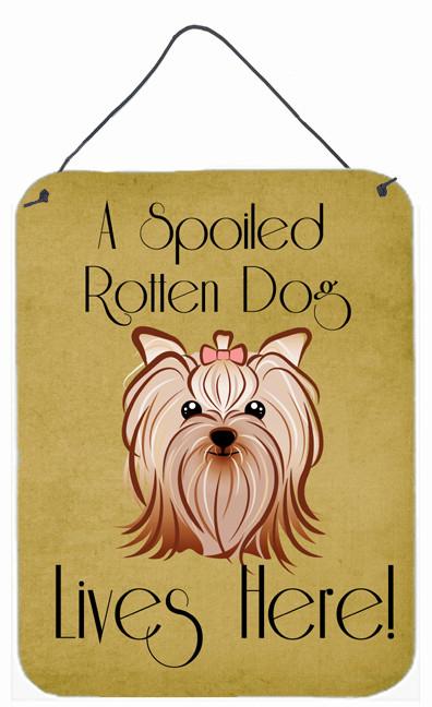 Yorkie Yorkshire Terrier Spoiled Dog Lives Here Wall or Door Hanging Prints BB1452DS1216 by Caroline&#39;s Treasures