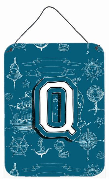 Letter Q Sea Doodles Initial Alphabet Wall or Door Hanging Prints CJ2014-QDS1216 by Caroline's Treasures